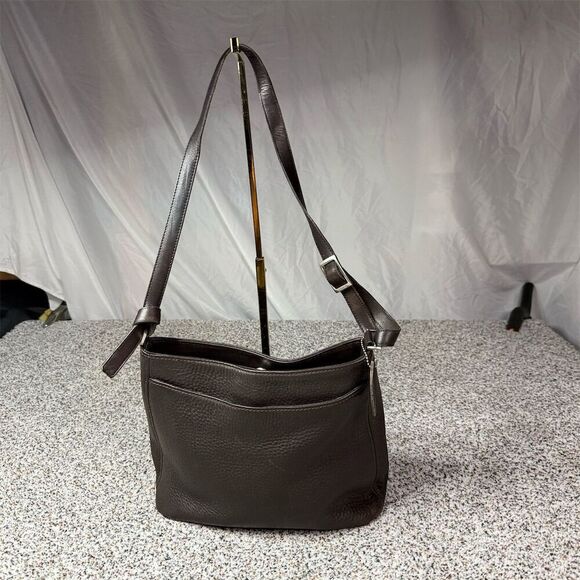 Vintage Coach Dark Brown Leather Crossbody Bag Unisex Adults - Picture 1 of 10